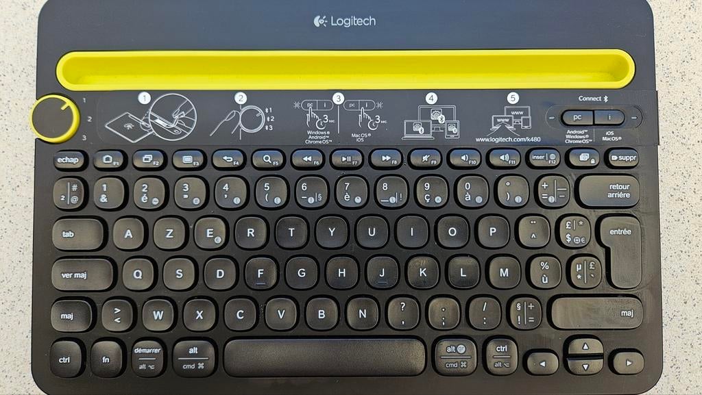 Clavier sans fil Bluetooth Logitech K480, Informatique & Logiciels, Claviers, Comme neuf, Sans fil, Enlèvement ou Envoi
