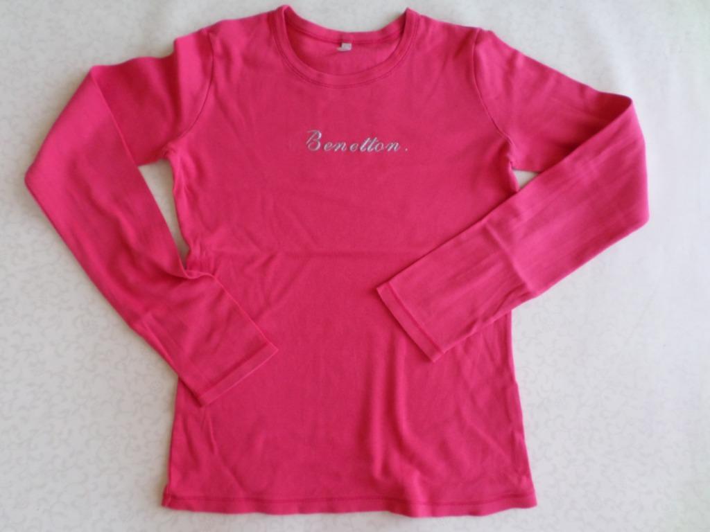 Benetton glanzende koraalroze rode trui, 11-12 jaar meisjes, Gebruikt, Meisje, Ophalen of Verzenden, Shirt of Longsleeve