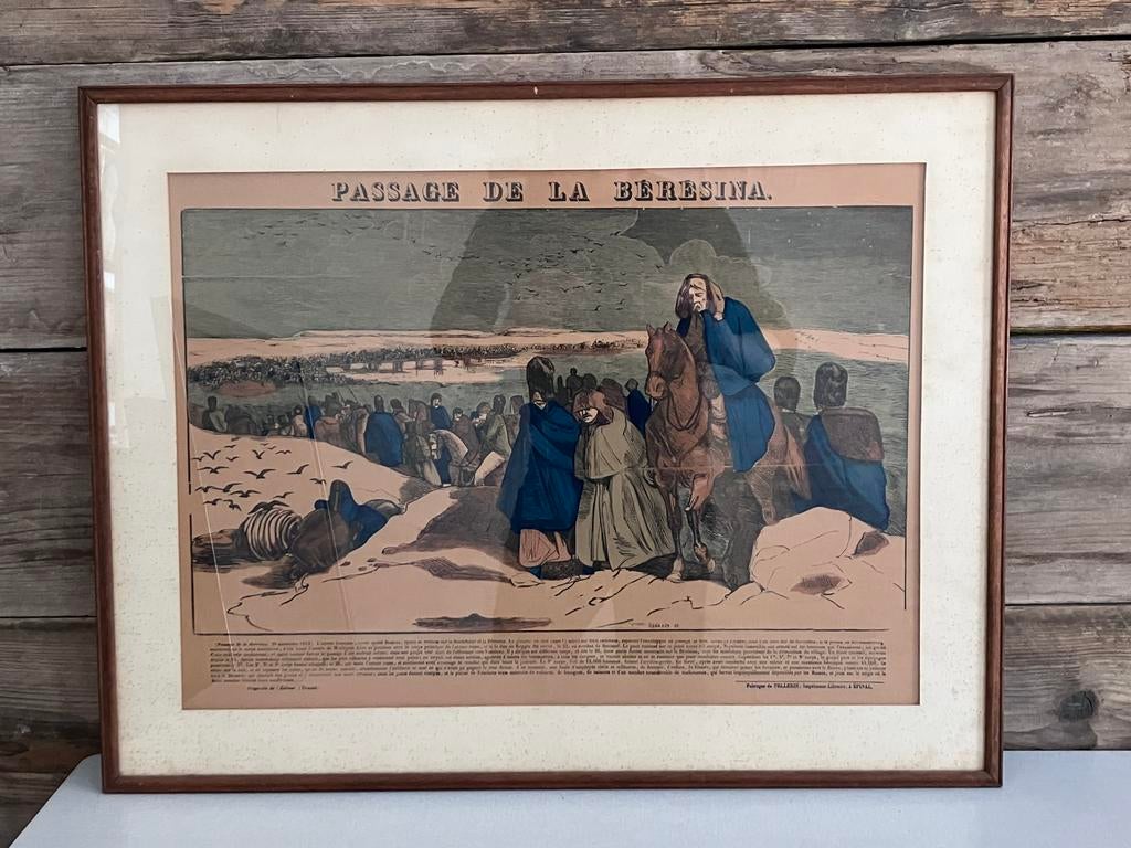 houtgravure François Georgin ‘Passage de la Bérésina’, Antiek en Kunst, Ophalen of Verzenden
