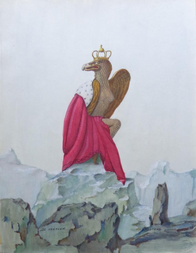 KAREL WOLLENS / DE HEERSER / ORIGINEEL WERK / 39x30cm / SIG, Enlèvement ou Envoi