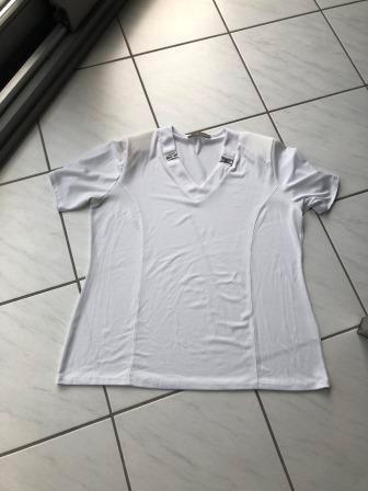 Witte damesblouse korte mouwen Mer du Sud, Kleding | Dames, Verzenden, Wit, Maat 46/48 (XL) of groter, Gedragen