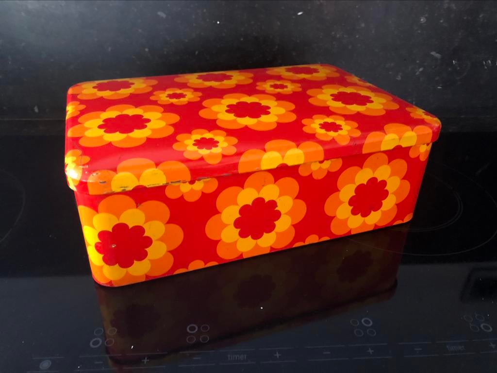 vintage retro koekjestrommel MASSILY FRANCE' 70s, Antiek en Kunst, Curiosa en Brocante, Ophalen of Verzenden