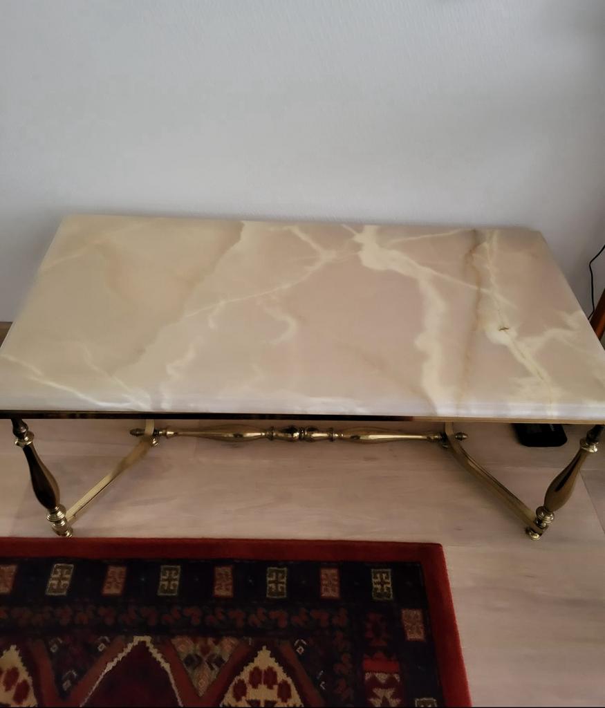 2 étagères en chêne et table basse en marbre, 150 à 200 cm, Antieke stijl, Enlèvement, Utilisé
