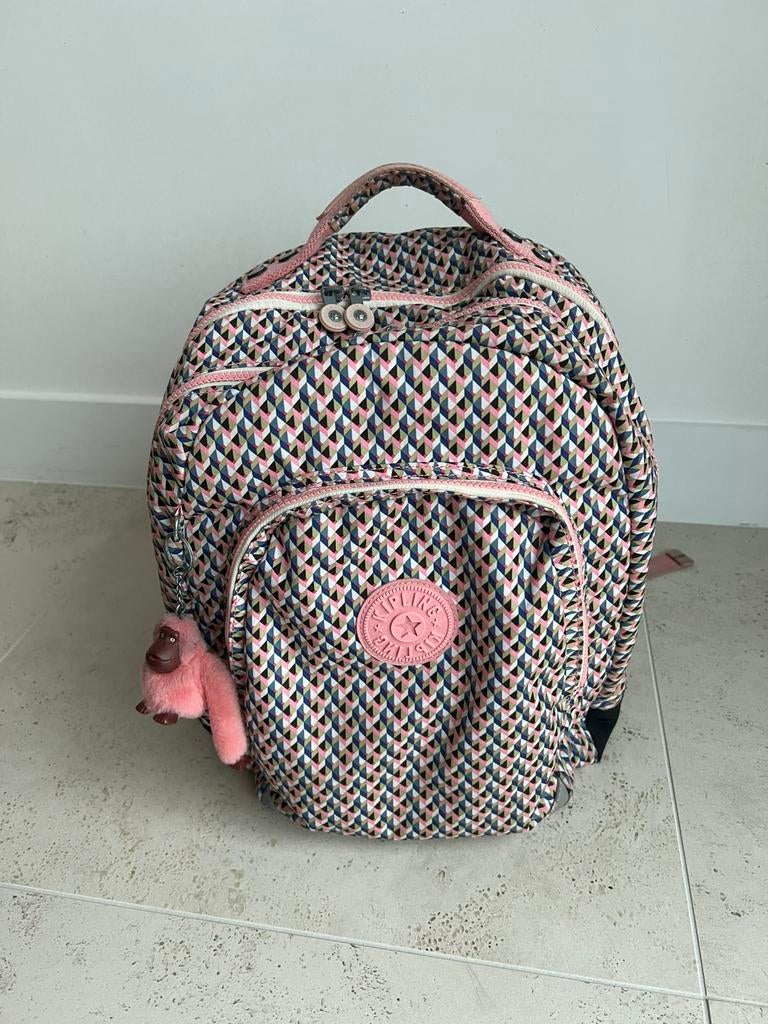 Kipling rugzak / boekentas Class Room Girly Geo, Enlèvement ou Envoi, Utilisé, Rose, Sac à dos