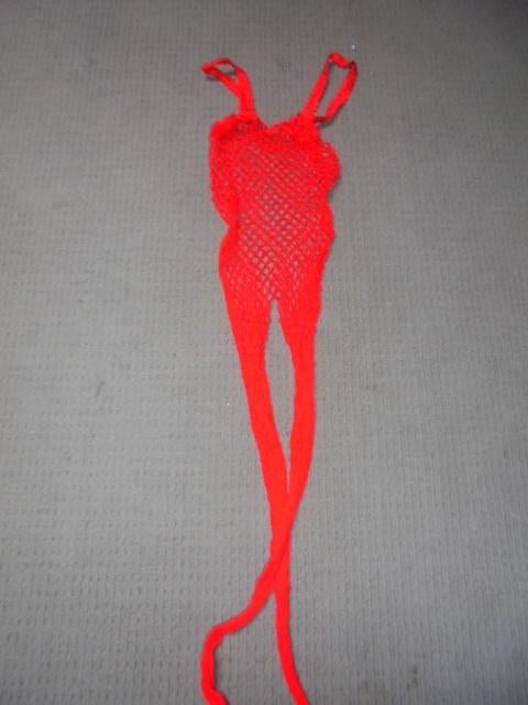 visnet bodystocking, Verzenden, Rood, Nachtkleding