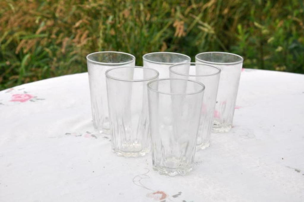 §  6 verres a eau, Collections, Enlèvement ou Envoi, Utilisé, Verre à eau