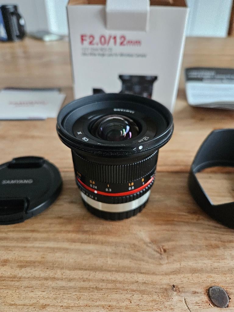 Samyang F2.0/12mm - Fujifilm X, Audio, Tv en Foto, Ophalen of Verzenden, Zo goed als nieuw, Groothoeklens
