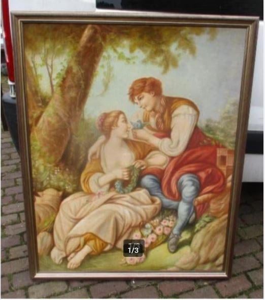 Belle œuvre d'art sur toile - L'amour au 18 siècle - 127x102, Enlèvement