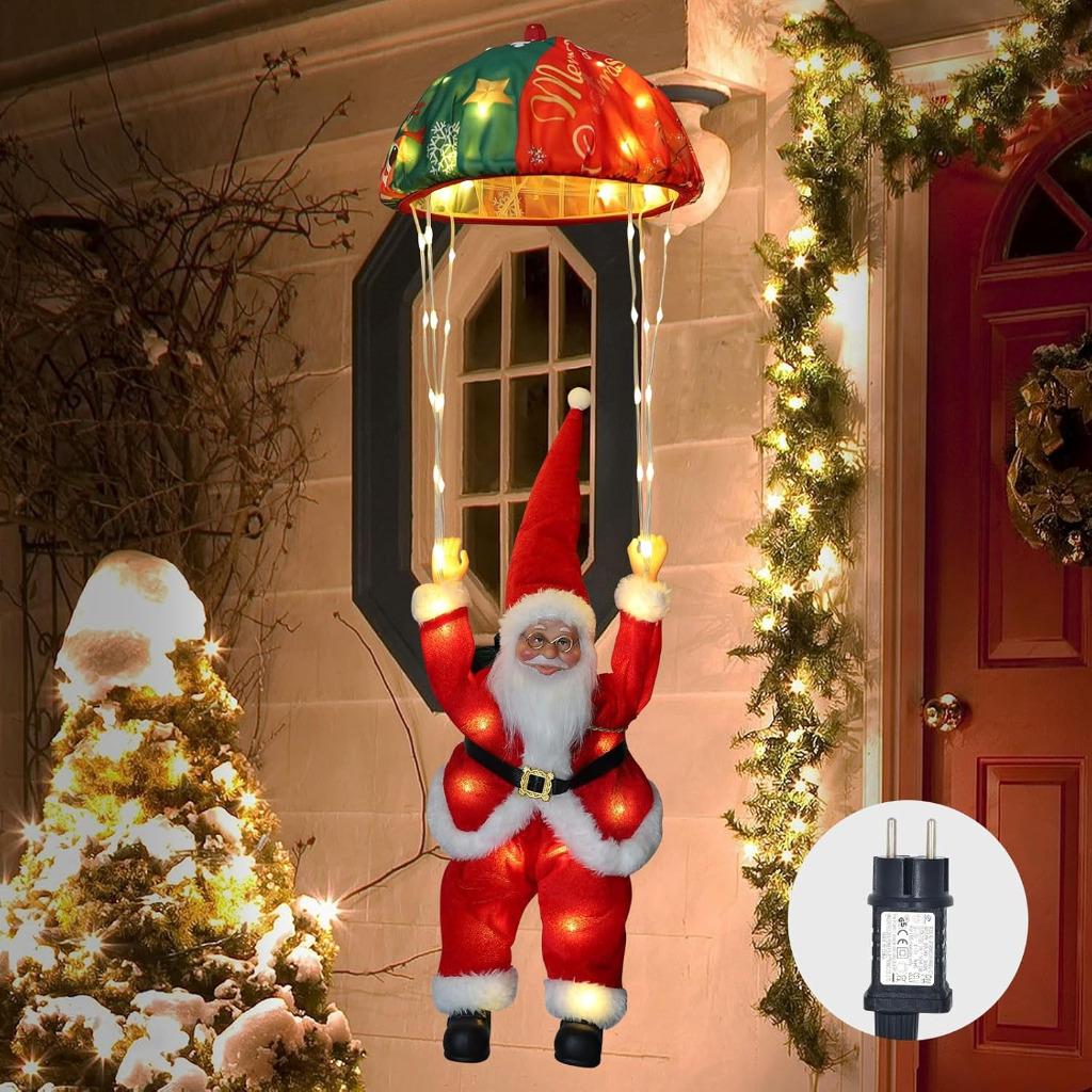 Kerstman Aan Parachute 8 Modi, Kerstverlichting! Incl. Timer, Ophalen of Verzenden, Nieuw
