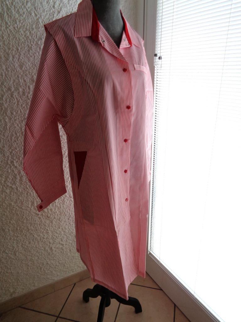 Tablier de Travail rose/ rouge rayures ancien. Taille S, Jardin & Terrasse, Vêtements de travail, Utilisé, Femmes, Enlèvement ou Envoi
