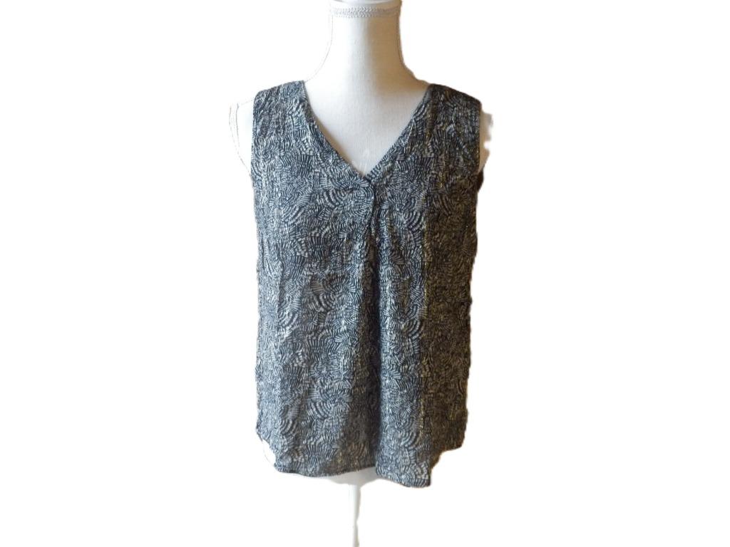 (119) - top femme t.38 noir gris - breal -, Sans manches, Enlèvement ou Envoi, Comme neuf, Noir