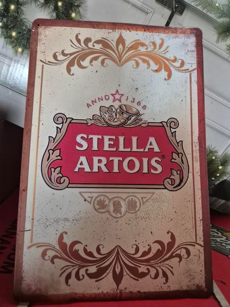 Metalen plaat stella artois, Verzamelen, Verzenden, Stella Artois