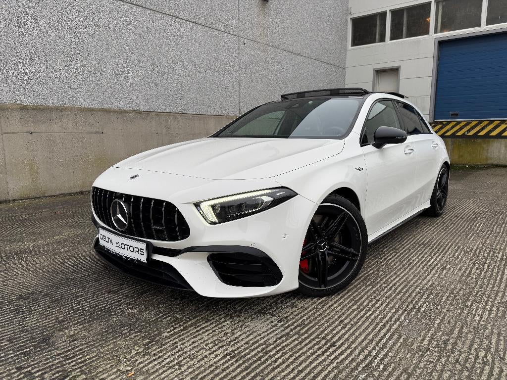 Mercedes-Benz A 45 AMG S 4Matic+ Pano|Camera|Burmestre, Auto's, Mercedes-Benz, Bluetooth, 4 cilinders, Zwart, 5 zetels