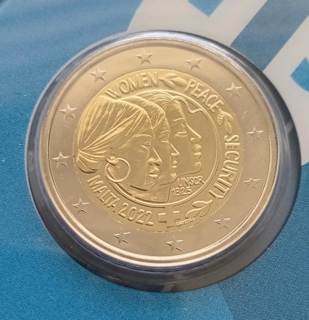 2 euro Malta 2022 Resolutie 1325 Verenigde Naties BU, Ophalen of Verzenden, Malta, 2 euro