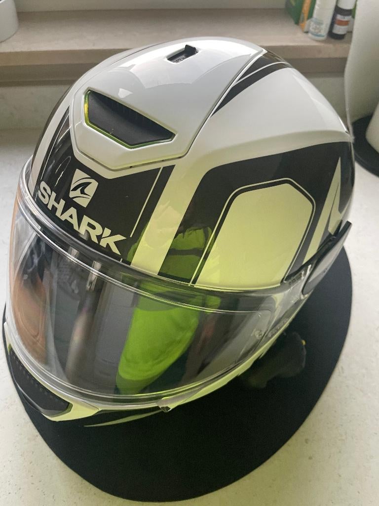 Casque moto Shark Skwal Trion Blanc-Noir-Gris Taille M, M, Dames, Shark, Ophalen of Verzenden
