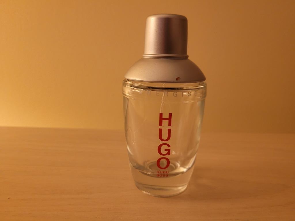 bouteille de parfum vide hugo boss 75 ml energise, Enlèvement ou Envoi, Utilisé, Bouteille de parfum