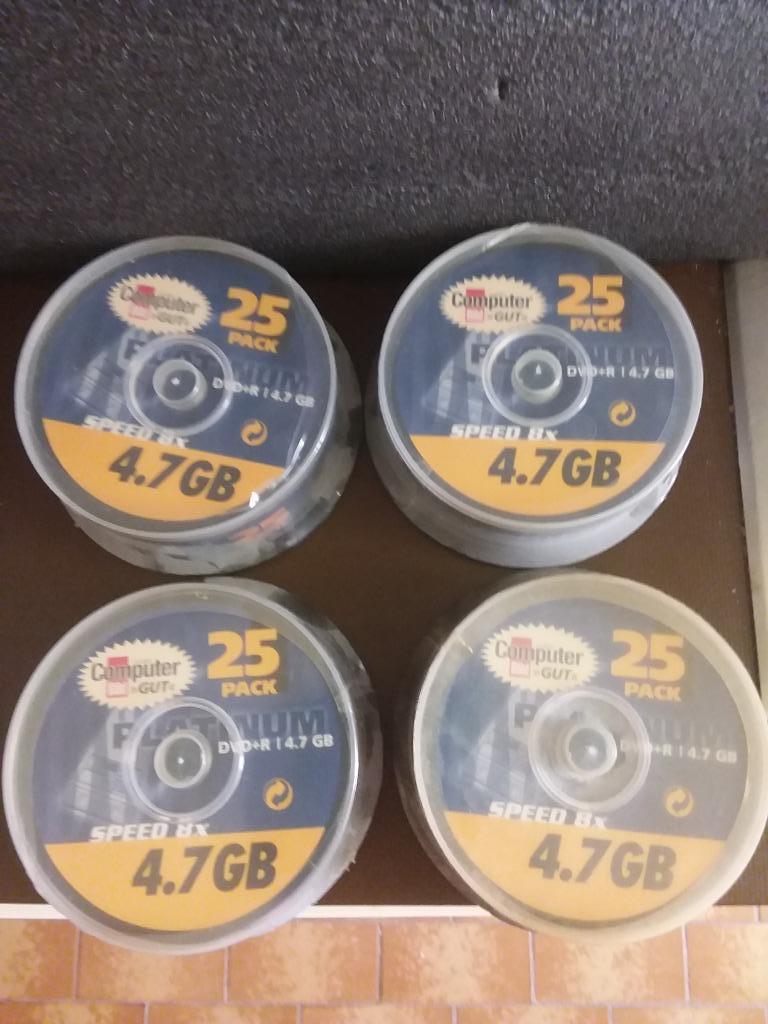 4x 25 pack DVD+R 4.7gb Platinum, Computers en Software, Nieuw, Ophalen of Verzenden, Dvd, Op spindel