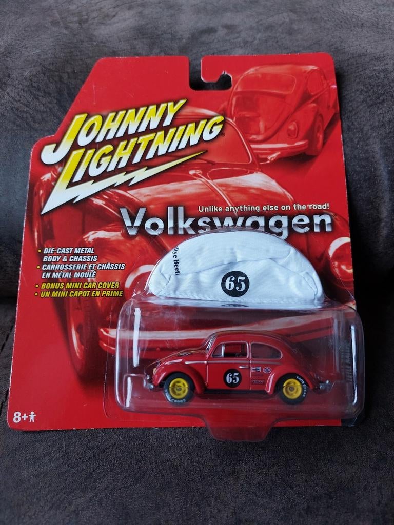 johnny lightning volkswagen kever ralley 1965 rood, Ophalen of Verzenden, Nieuw, Auto