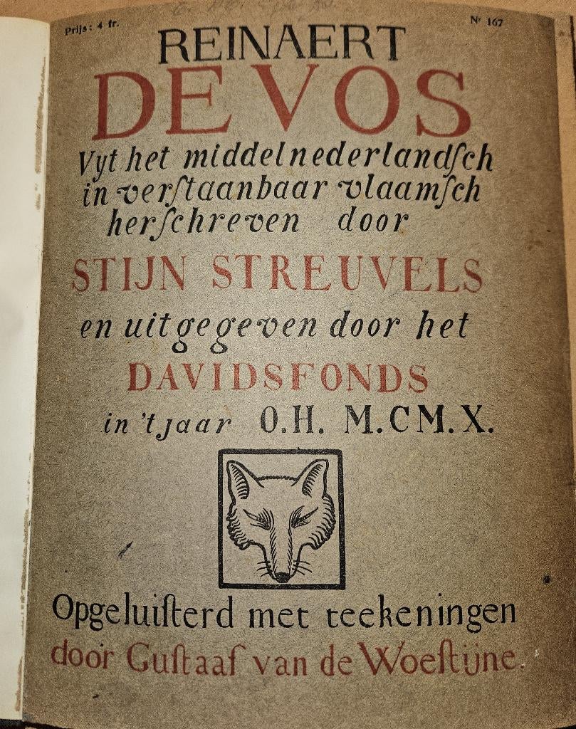 Reinaert de Vos, Gelezen, België, Stijn Streuvels, Ophalen of Verzenden