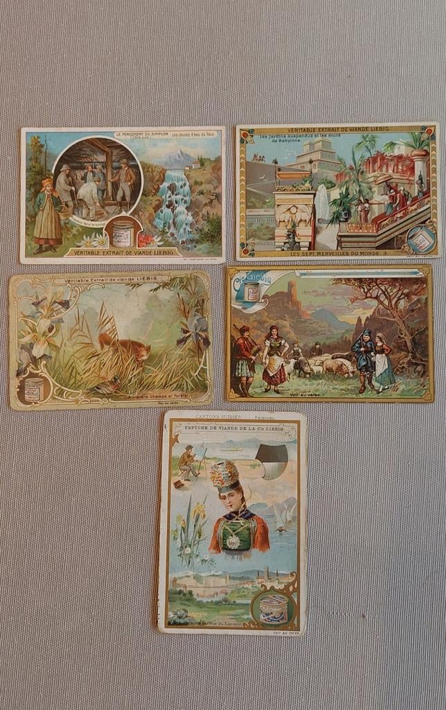 12 oude Liebig prenten Franstalig, Verzamelen, Foto's en Prenten, Ophalen of Verzenden