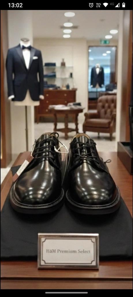 New H&M PREMIUM SELECTION Herenschoen Echt Leer!, Zwart, Nieuw, Ophalen of Verzenden, H&M