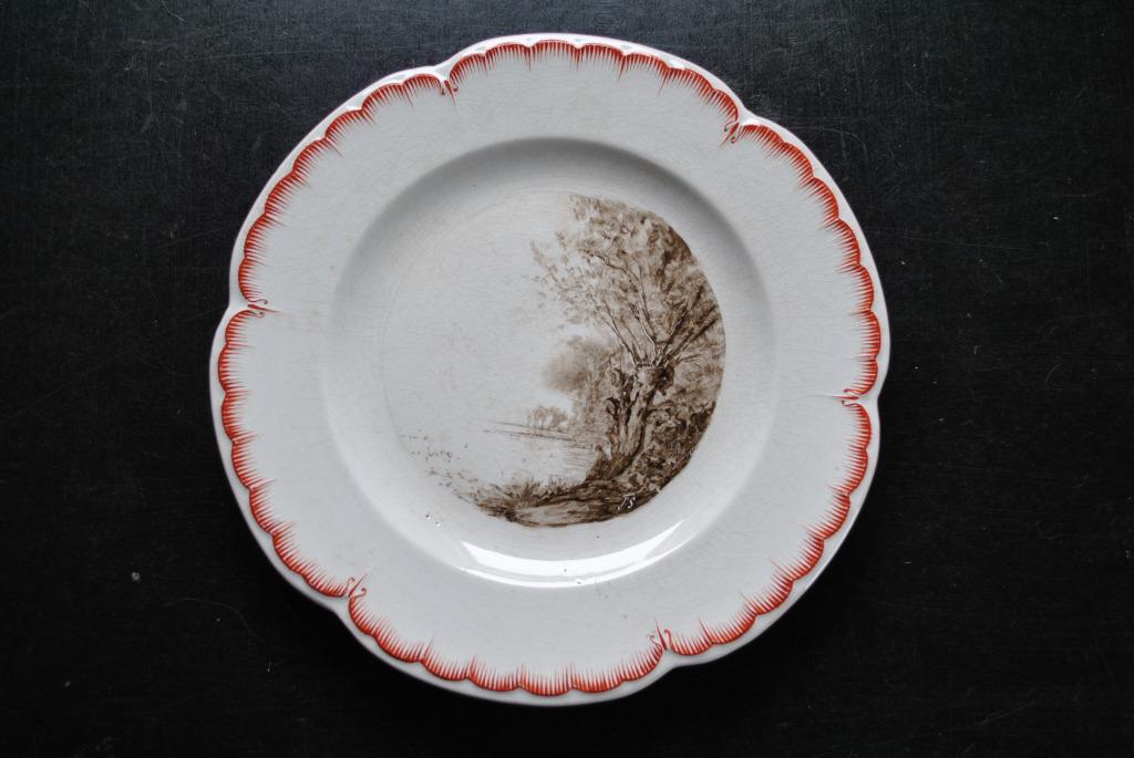 Assiette faïence décor Saule Monogrammée Choisy le Roi HB, Enlèvement ou Envoi