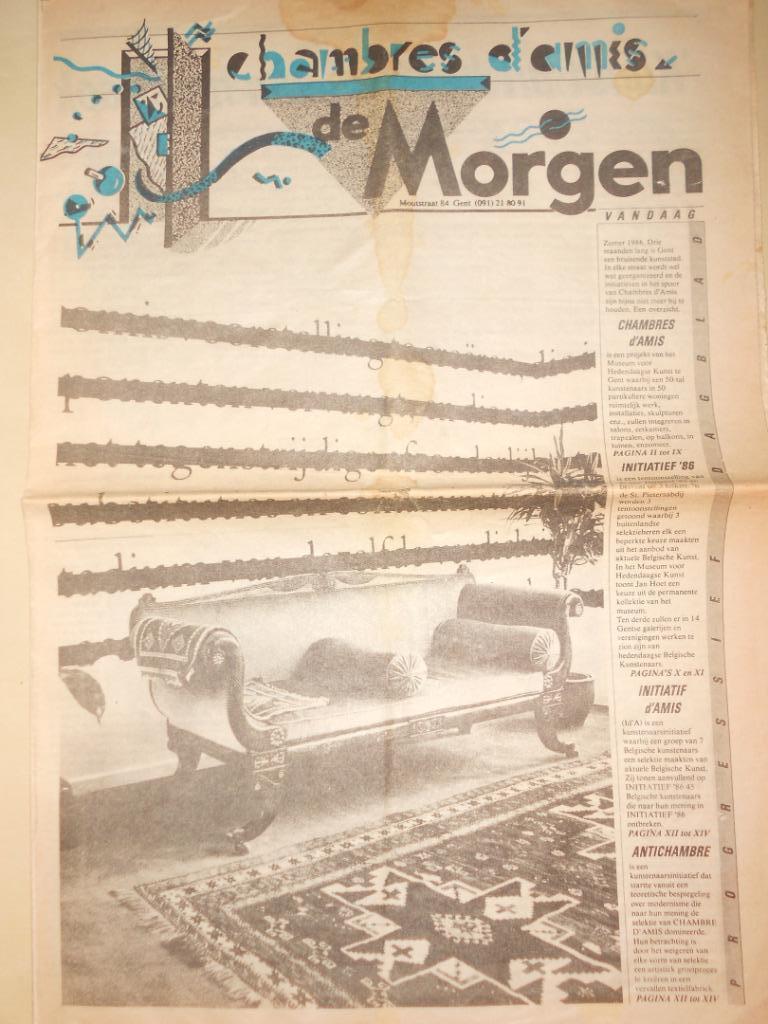 Chambres d'amis : de Morgen, XVI blz., speciale uitgave, Verzamelen, Tijdschriften, Kranten en Knipsels, Krant, 1980 tot heden