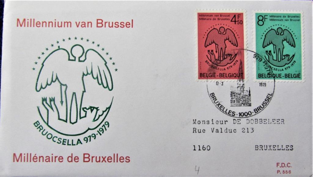 FDC TOERISME- MILLENNIUM VAN BRUSSEL, Postzegels en Munten, Ophalen of Verzenden, Gestempeld, Plaats of Gebouw