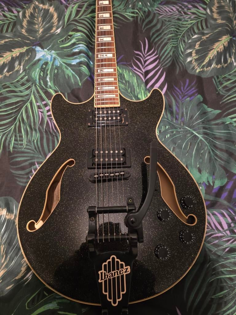 Ibanez Artcore AM77 noir brillant, Enlèvement, Utilisé, Hollow body, Ibanez