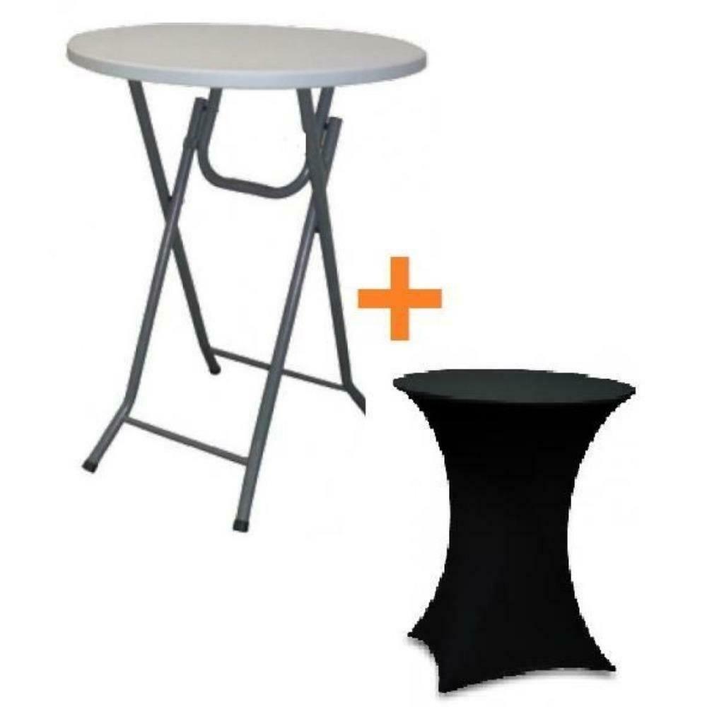 8 tables mange-debout + 8 nappes noires EN LOCATION, Maison & Meubles, Tables | Tables mange-debout, Enlèvement