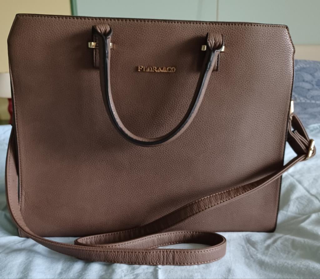 Nieuwe bruine lederen handtas., Enlèvement, Neuf, Sac à main