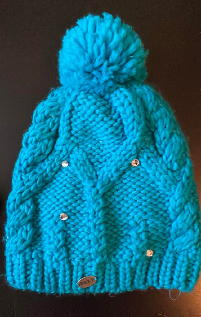 Bonnet turquoise Roxy 12 ans doublé polar, Autres marques, Enlèvement, Utilisé, Ski