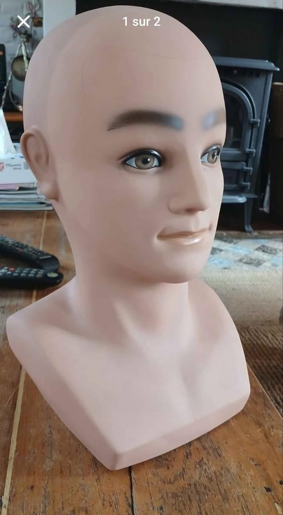 Tête buste mannequin latex, Enlèvement, Comme neuf