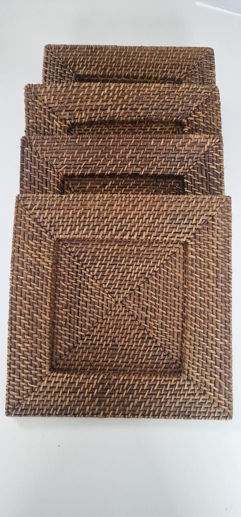 Sous-verres en rotin de Madagascar, 4, neufs, marron, 32x32, Enlèvement ou Envoi
