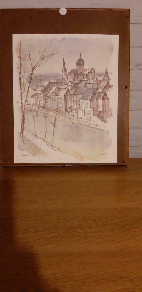 origineel aquarel  van METTEWIE, Antiek en Kunst, Ophalen