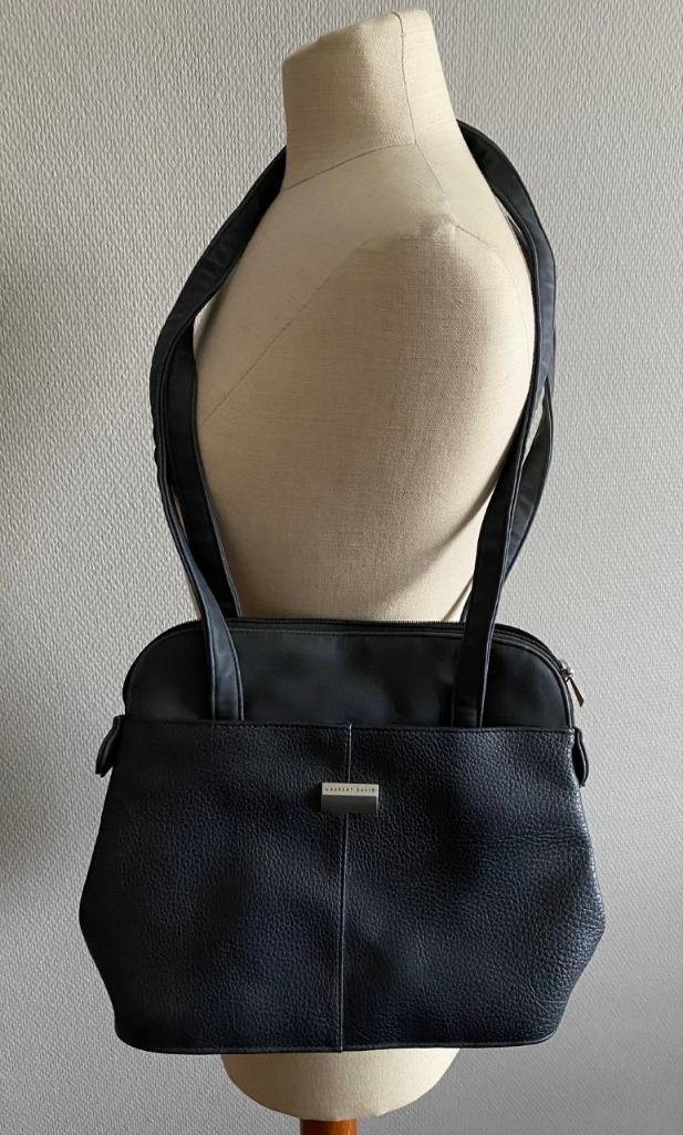 Donkerblauwe schoudertas Laurent David, Handtassen en Accessoires, Verzenden, Zo goed als nieuw, Blauw