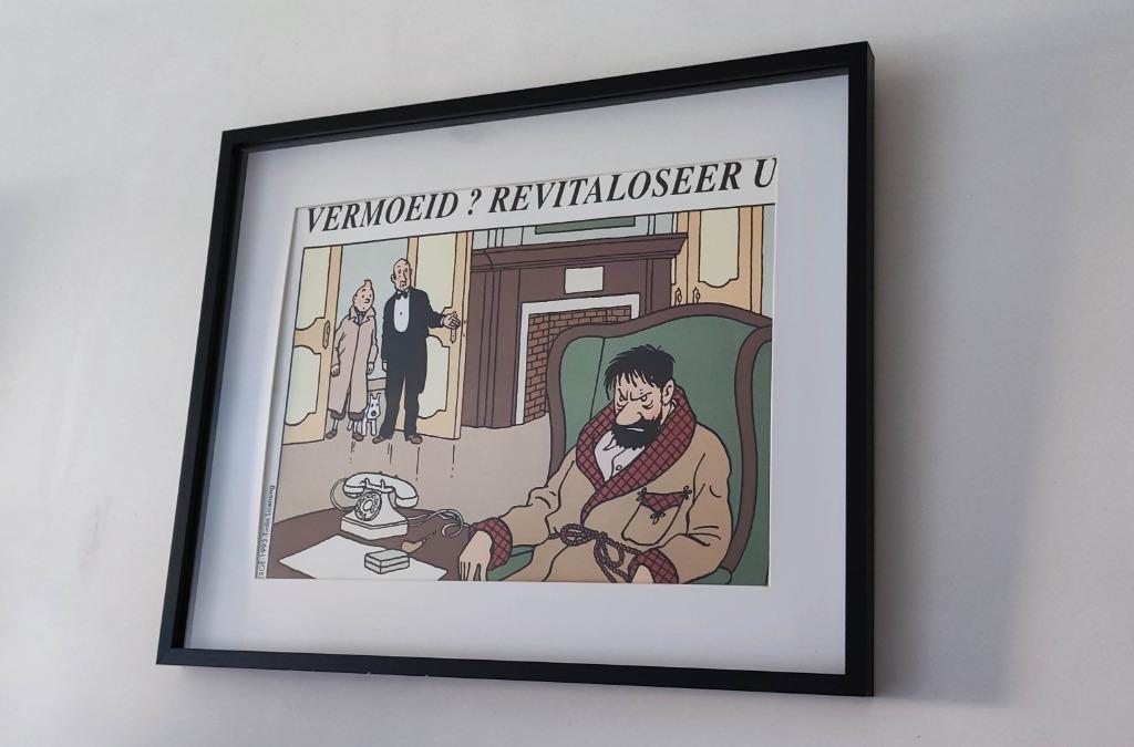 Kuifje poster/affiche: zeer moeilijk te vinden. ingekaderd., Avec cadre, Rectangulaire horizontal, A1 jusqu'à A3, Comme neuf