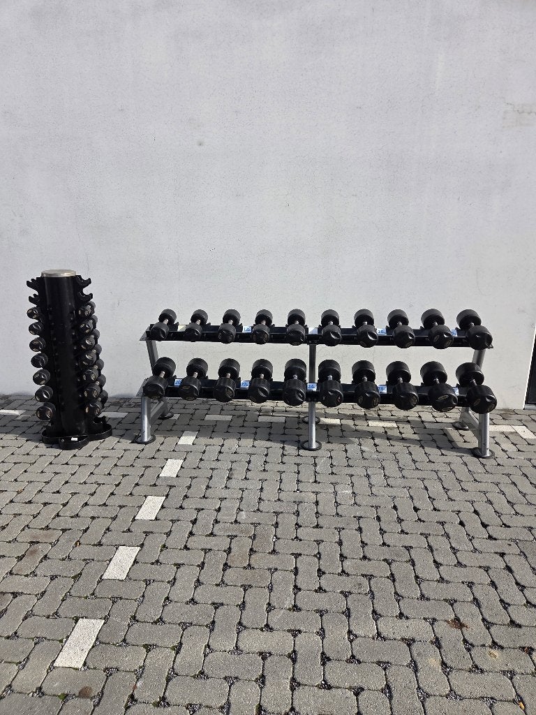 Lifemaxx Dumbbellset 3-28 kg met toren en rack, Enlèvement, Comme neuf, Bras, Haltère
