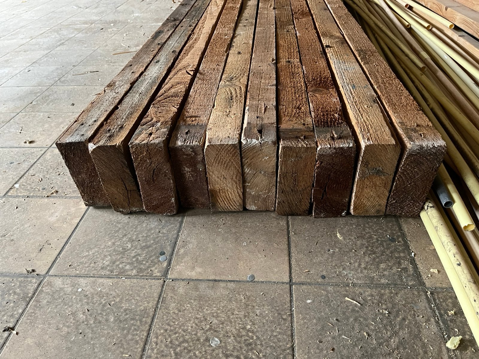 Houten balken 150x60x3240mm - 10 stuks, droog en zonder worm, Ophalen, Gebruikt, Balk, Vuren