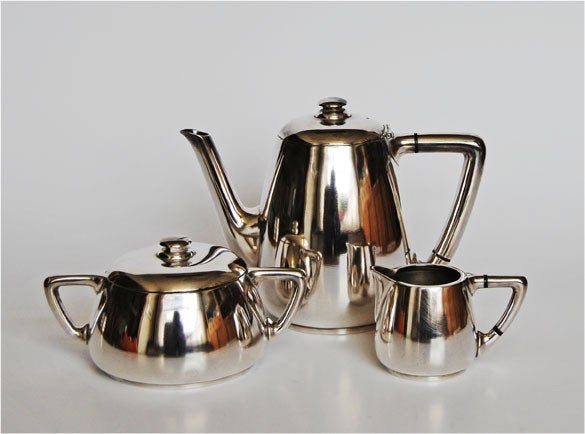 Koffieset zilver, Antiek en Kunst, Ophalen, Zilver