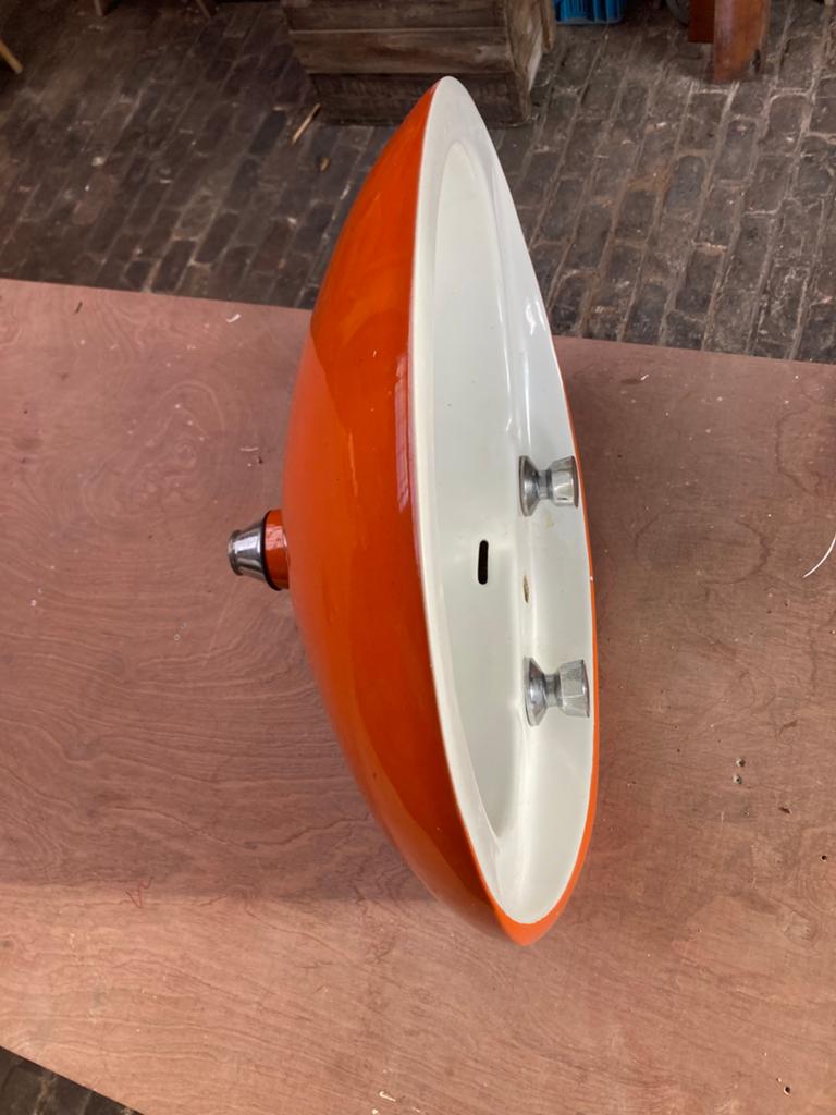 Oranje wastafel/lavabo space age, Ophalen, Zo goed als nieuw, Wastafel