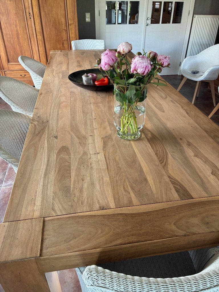 Kloostertafel - eettafel, Huis en Inrichting, Tafels | Eettafels, Ophalen, 100 tot 150 cm, Teakhout, 200 cm of meer