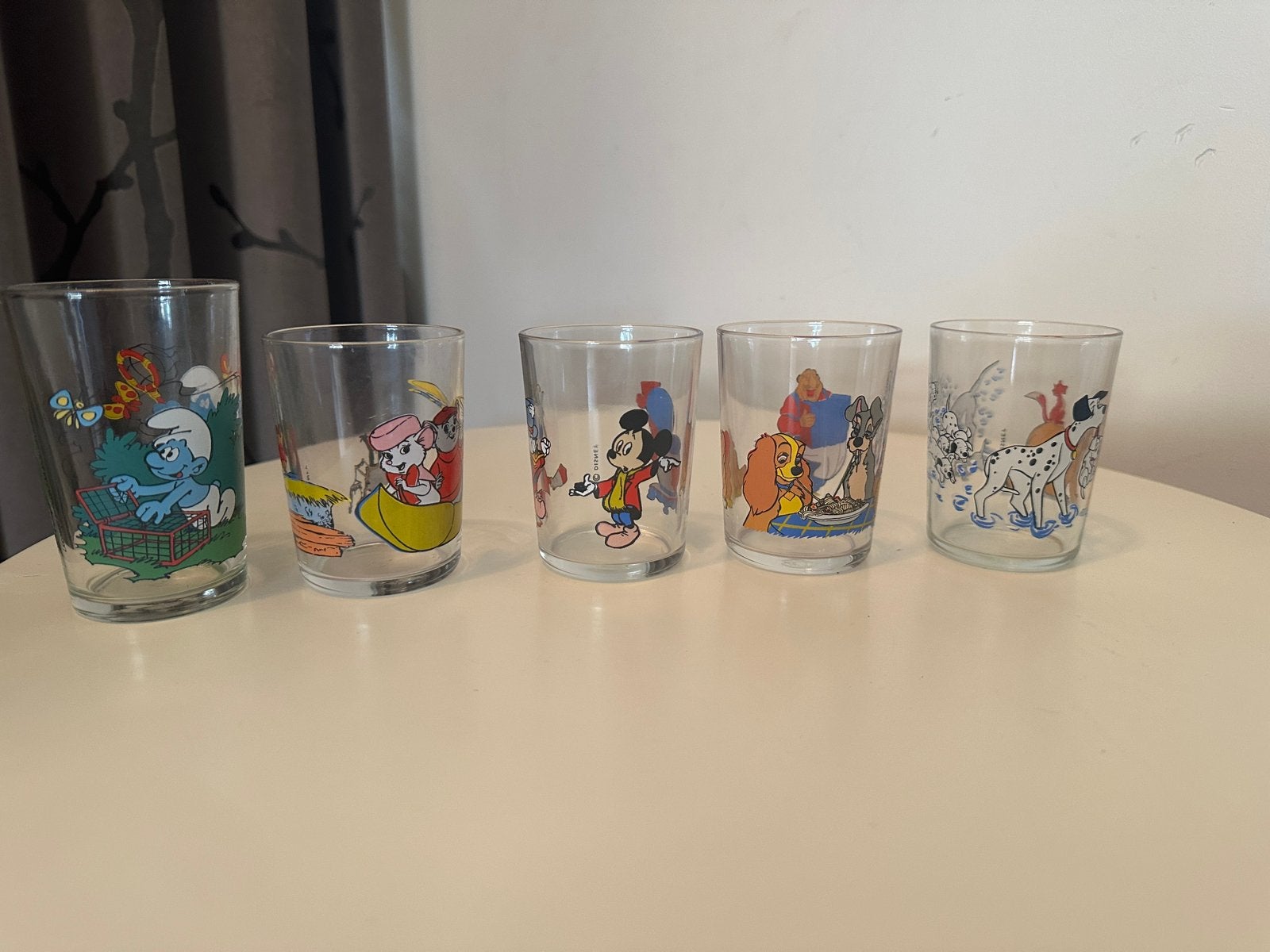 5x disney kinder glazen drink bekers servies keuken, Ophalen, Zo goed als nieuw