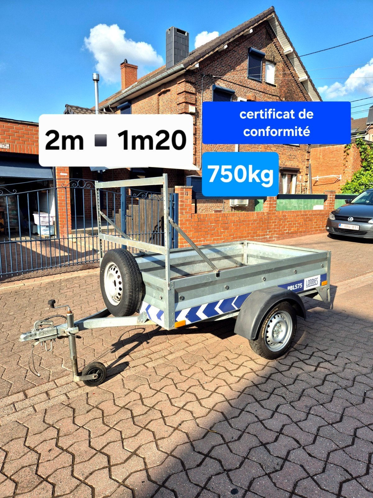 Enkelassige aanhangwagen van 750 kg, Ophalen, Zo goed als nieuw
