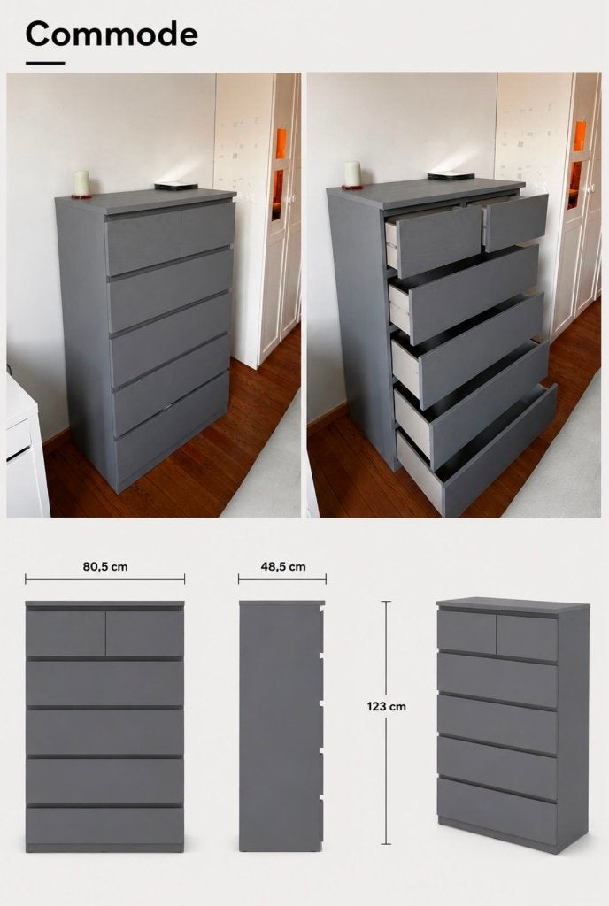Meuble de rangement avec tiroirs, Maison & Meubles, Armoires | Commodes, 25 à 50 cm, 5 tiroirs ou plus, Comme neuf, Contemporain