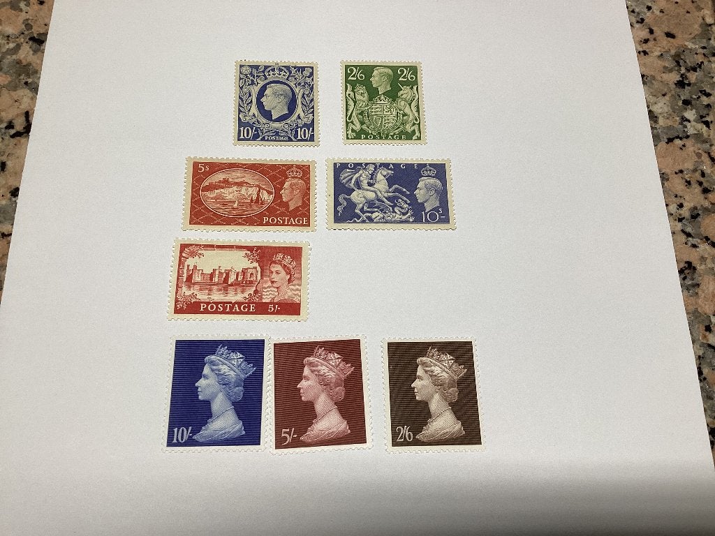 Mooi lot 8 UK postzegels jaren 30-50, Ophalen of Verzenden, Postfris