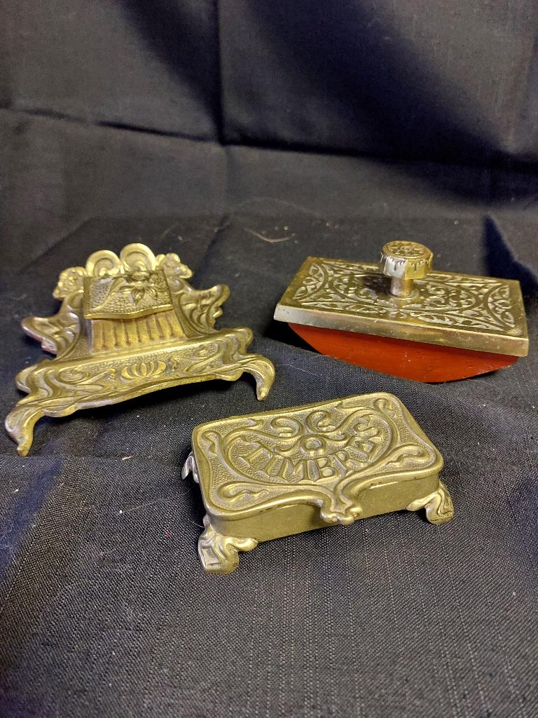 BEL  ENSEMBLE DE BUREAU EN BRONZE DORE, Enlèvement ou Envoi, Bronze