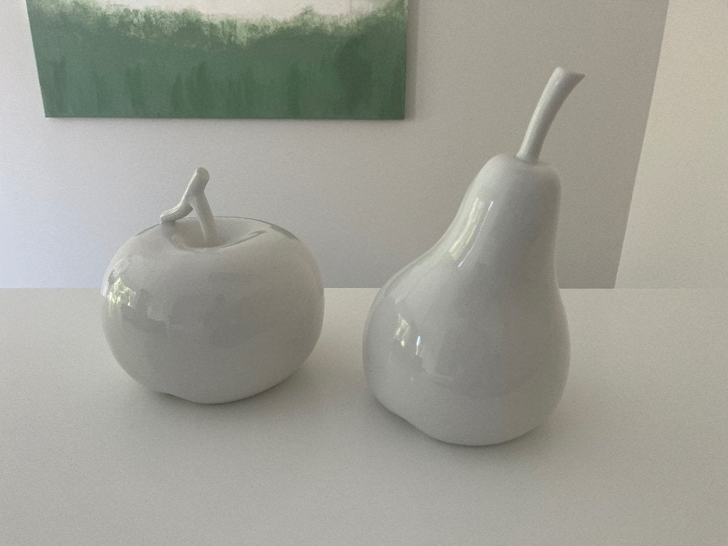 Decoratie appel en peer, Ophalen, Overige stijlen, Zo goed als nieuw, Wit