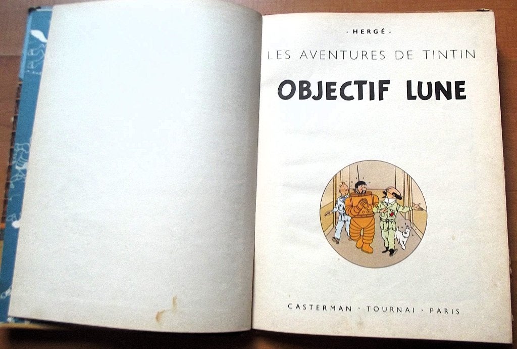 TINTIN / Objectif Lune / EO 1953, Livres, Une BD, Enlèvement ou Envoi, Utilisé, HERGE