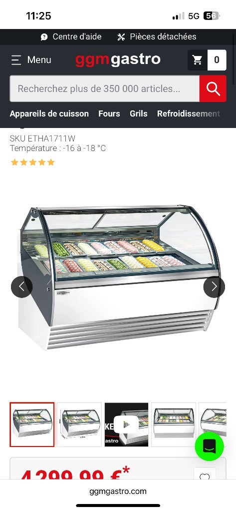 Vitrine à glace 18 bacs neuve, Enlèvement ou Envoi, Neuf, Auto-congélation